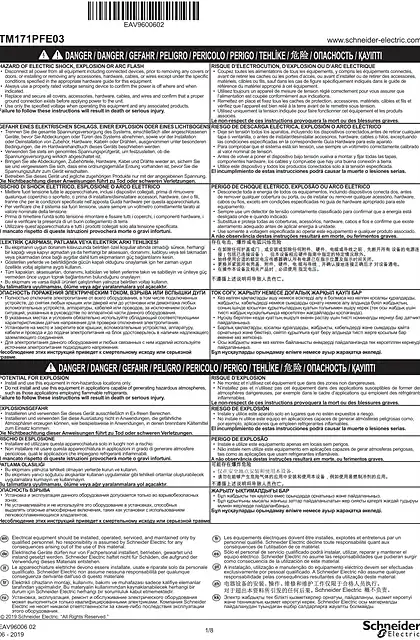 schneider施耐德TM171 Performance Flush 3 I_O_ Instruction Sheet
